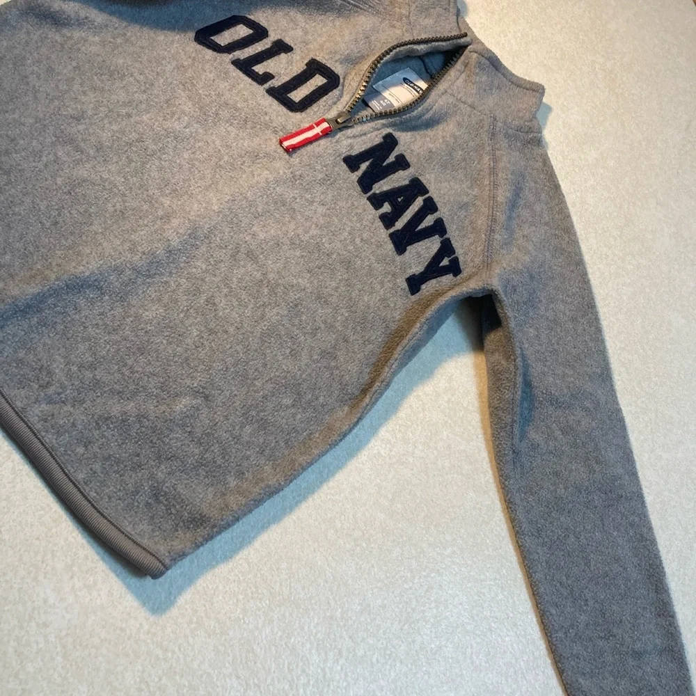 Old Navy Gray & Navy Half-Zip Kids Pullover